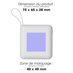 HEIHO - Batterie Powerbank 10,000 mAh avec câbles intégrés à charge rapide 22,5W 2