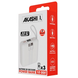 HEIHO - Batterie Powerbank 10,000 mAh avec câbles intégrés à charge rapide 22,5W 3