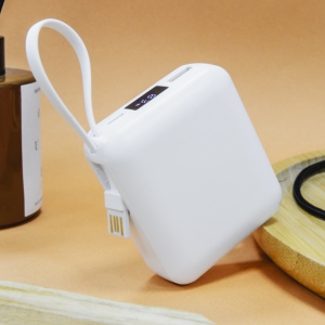 HEIHO - Batterie Powerbank 10,000 mAh avec câbles intégrés à charge rapide 22,5W 5
