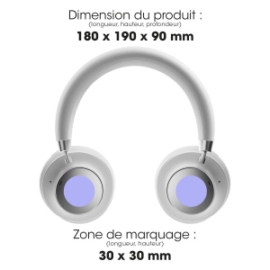 JUNDO - CASQUE À RÉDUCTION DE BRUIT ANC BLUETOOTH SANS FIL BLANC ET ALUMINIUM 2