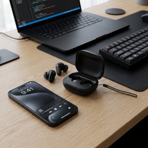 SOREI - ECOUTEURS AVEC ECRAN TACTILE ANC + ENC - BLACK - IMPORT UNIQUEMENT 3