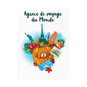 Couverture Passeport - Gomme unie - Quadri