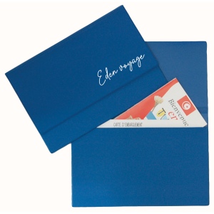 Pochette voyage "Tourisme" 1 poche - Gomme unie - Quadri