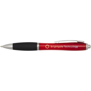 Stylo bille en plastique recyclé RCS avec corps coloré et grip noir (encre noire) Nash 4