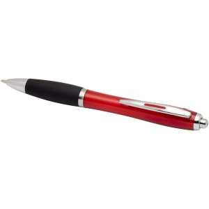 Stylo bille en plastique recyclé RCS avec corps coloré et grip noir (encre noire) Nash 10