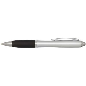 Stylo bille RCS en plastique recyclé avec corps argenté et grip coloré (encre noire) Nash 16