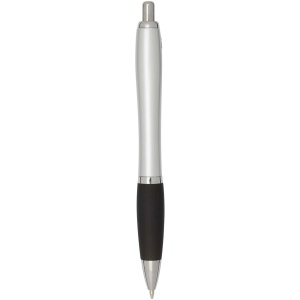 Stylo bille RCS en plastique recyclé avec corps argenté et grip coloré (encre noire) Nash 21