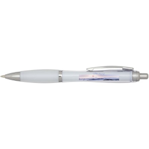 Stylo bille en plastique recyclé RCS avec corps et grip colorés (encre bleue) Nash 15