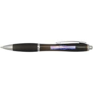 Stylo bille en plastique recyclé RCS avec corps et grip colorés (encre bleue) Nash 27