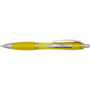Stylo bille en plastique recyclé RCS avec corps et grip colorés (encre bleue) Nash 16