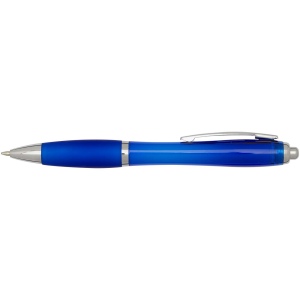 Stylo bille en plastique recyclé RCS avec corps et grip colorés (encre bleue) Nash 35