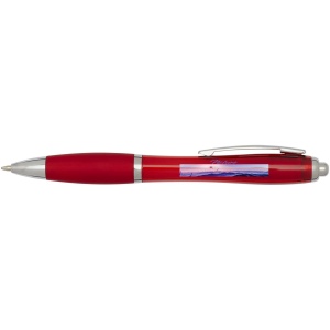 Stylo bille en plastique recyclé RCS avec corps et grip colorés (encre bleue) Nash 17