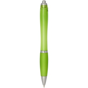 Stylo bille en plastique recyclé RCS avec corps et grip colorés (encre bleue) Nash 52