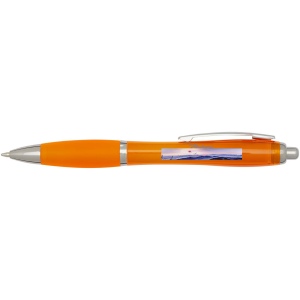 Stylo bille en plastique recyclé RCS avec corps et grip colorés (encre bleue) Nash 18