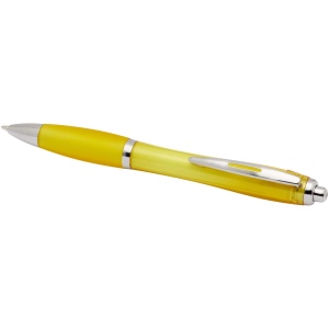 Stylo bille en plastique recyclé RCS avec corps et grip colorés (encre bleue) Nash 55