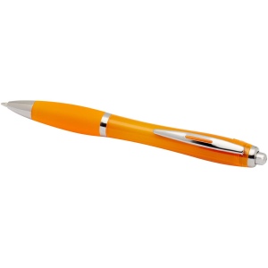 Stylo bille en plastique recyclé RCS avec corps et grip colorés (encre bleue) Nash 57