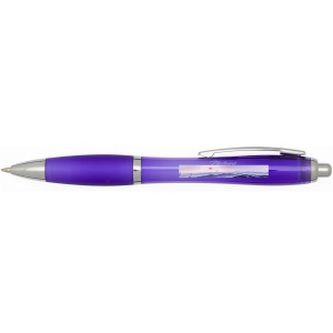 Stylo bille en plastique recyclé RCS avec corps et grip colorés (encre bleue) Nash 20