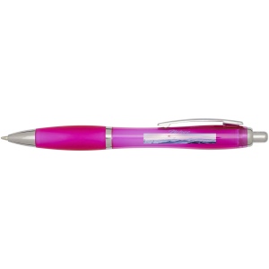 Stylo bille en plastique recyclé RCS avec corps et grip colorés (encre bleue) Nash 21