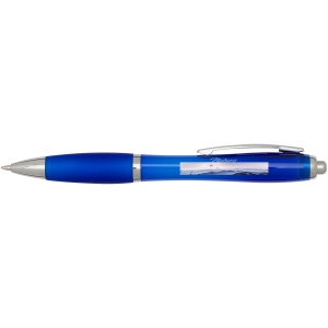 Stylo bille en plastique recyclé RCS avec corps et grip colorés (encre bleue) Nash 22