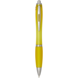 Stylo bille en plastique recyclé RCS avec corps et grip colorés (encre noire) Nash 3