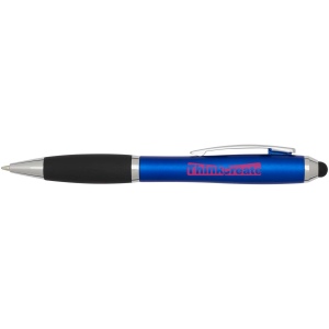 Stylo bille à stylet en plastique recyclé RCS avec corps coloré et grip noir (encre bleue) Nash 5
