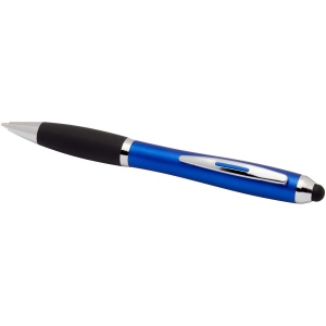 Stylo bille à stylet en plastique recyclé RCS avec corps coloré et grip noir (encre bleue) Nash 14