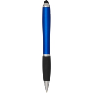 Stylo bille à stylet en plastique recyclé RCS avec corps coloré et grip noir (encre bleue) Nash 11