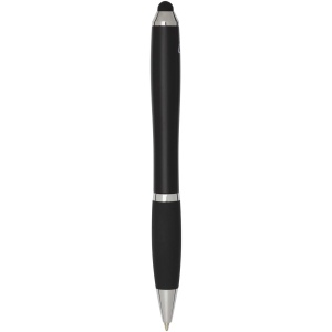 Stylo bille à stylet en plastique recyclé RCS avec corps coloré et grip noir (encre bleue) Nash 13