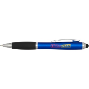 Stylo bille à stylet en plastique recyclé RCS avec corps coloré et grip noir (encre noire) Nash 5