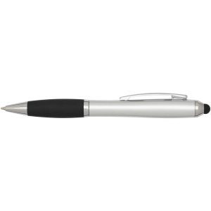 Stylo bille à stylet en plastique recyclé RCS avec corps coloré et grip noir (encre noire) Nash 9