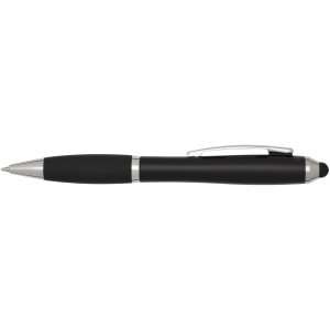 Stylo bille à stylet en plastique recyclé RCS avec corps coloré et grip noir (encre noire) Nash 10