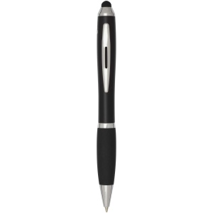 Stylo bille à stylet en plastique recyclé RCS avec corps coloré et grip noir (encre noire) Nash 4