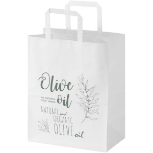 Sac en papier Kraft 80 g/m2 avec poignées plates 25 x 15 x 32 cm