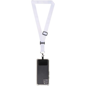 Tour de cou réglable en RPET avec impression par sublimation et son support de téléphone Lyra 4