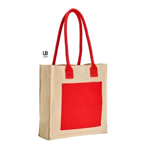 Sac richmond 100% coton naturel 320gsm avec poches et anses noires 4
