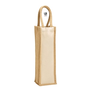 Sac bouteille cork coton/jute naturel 320gsm lamine 11x35x10cm