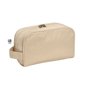 Trousse de toilette zippe atoll 100% coton naturel 320gsm 20x12x10cm