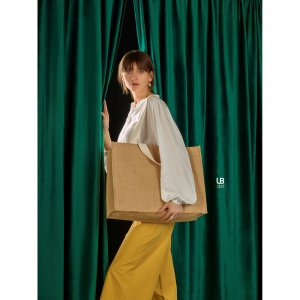 Sac shopping jute avec doubles anses coton plates : phuket 3
