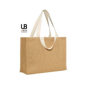 Sac shopping jute avec doubles anses coton plates : phuket