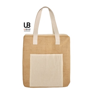 Sac isotherme en jute avec poche coton : ontario 2
