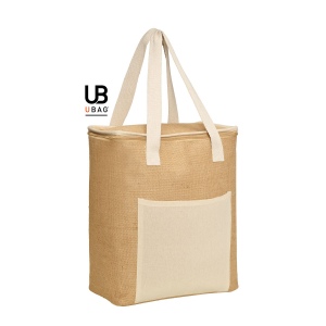 Sac isotherme en jute avec poche coton : ontario