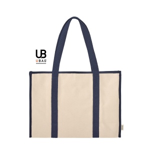 Grand sac zippe en coton recycle avec soufflets poche interieure : kensington 3