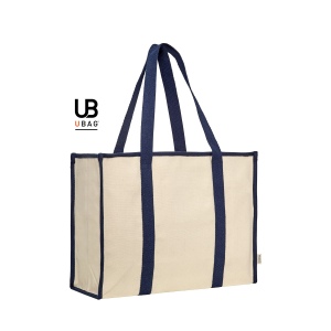 Grand sac zippe en coton recycle avec soufflets poche interieure : kensington