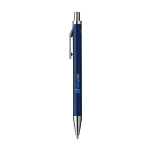 Stylo à bille à encre bleue dont le corps est fabriqué en aluminium 100% recyclé, avec une finition mate 10