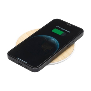 Chargeur rapide sans fil 15 W en ABS et bambou certifié FSC 100% 5