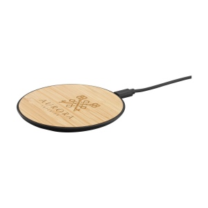 Chargeur rapide sans fil 15 W en ABS et bambou certifié FSC 100%