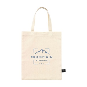 Petit sac compact en coton avec anses courtes, composé à 60 % de coton recyclé et à 40 % de polyester recyclé (140 g/m²) 10