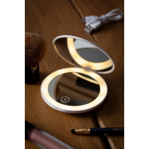 Miroir de maquillage compact et rond (Ø 8,3 cm) en ABS avec deux miroirs en verre, dont un dans le couvercle 4