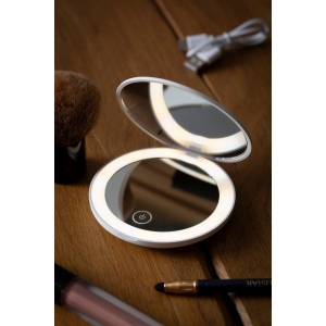 Miroir de maquillage compact et rond (Ø 8,3 cm) en ABS avec deux miroirs en verre, dont un dans le couvercle 5