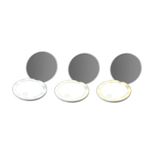 Miroir de maquillage compact et rond (Ø 8,3 cm) en ABS avec deux miroirs en verre, dont un dans le couvercle 7